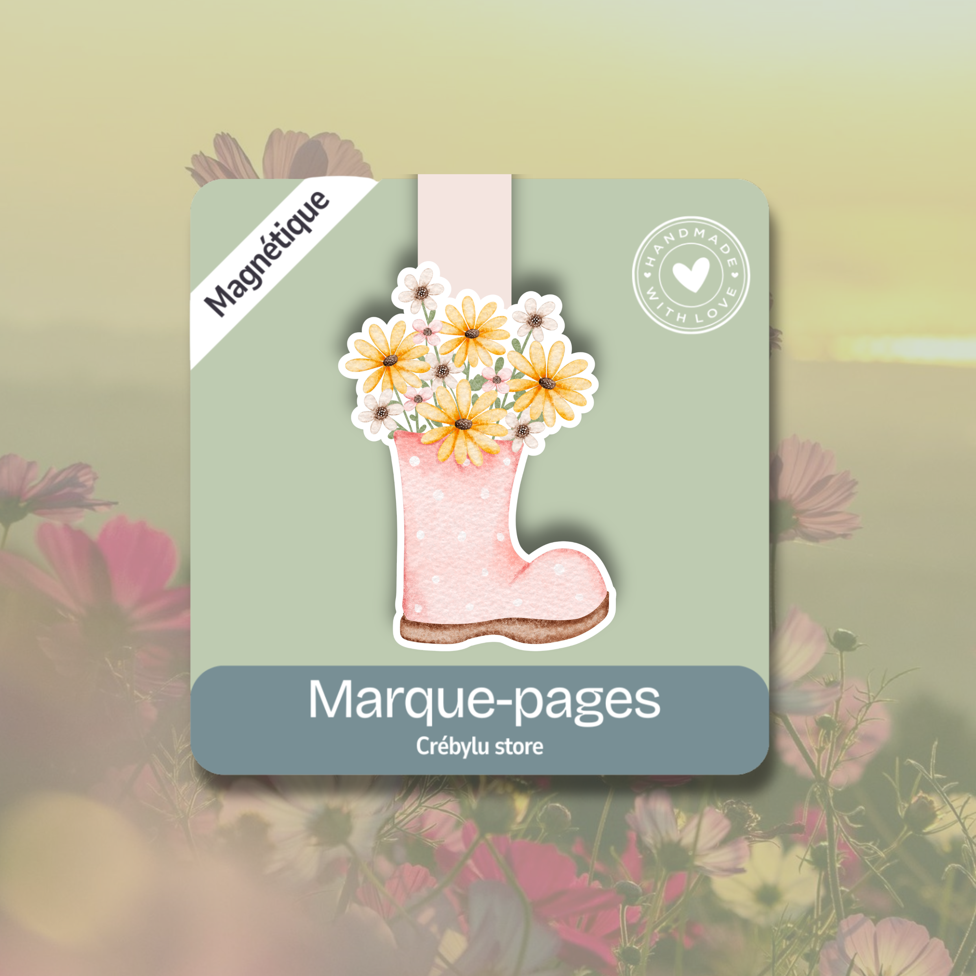 Blooming Boots — Marque-page Magnétique Botte & Tournesols