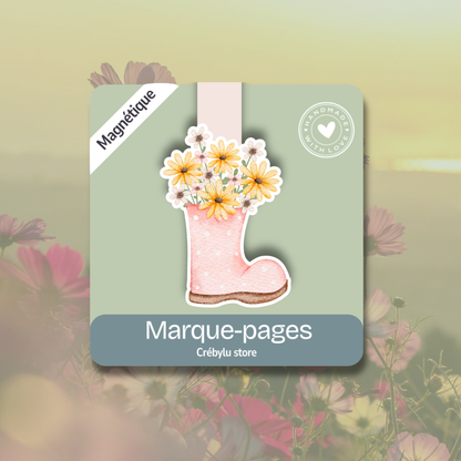 Blooming Boots - Marque-page Magnétique Botte & Tournesols