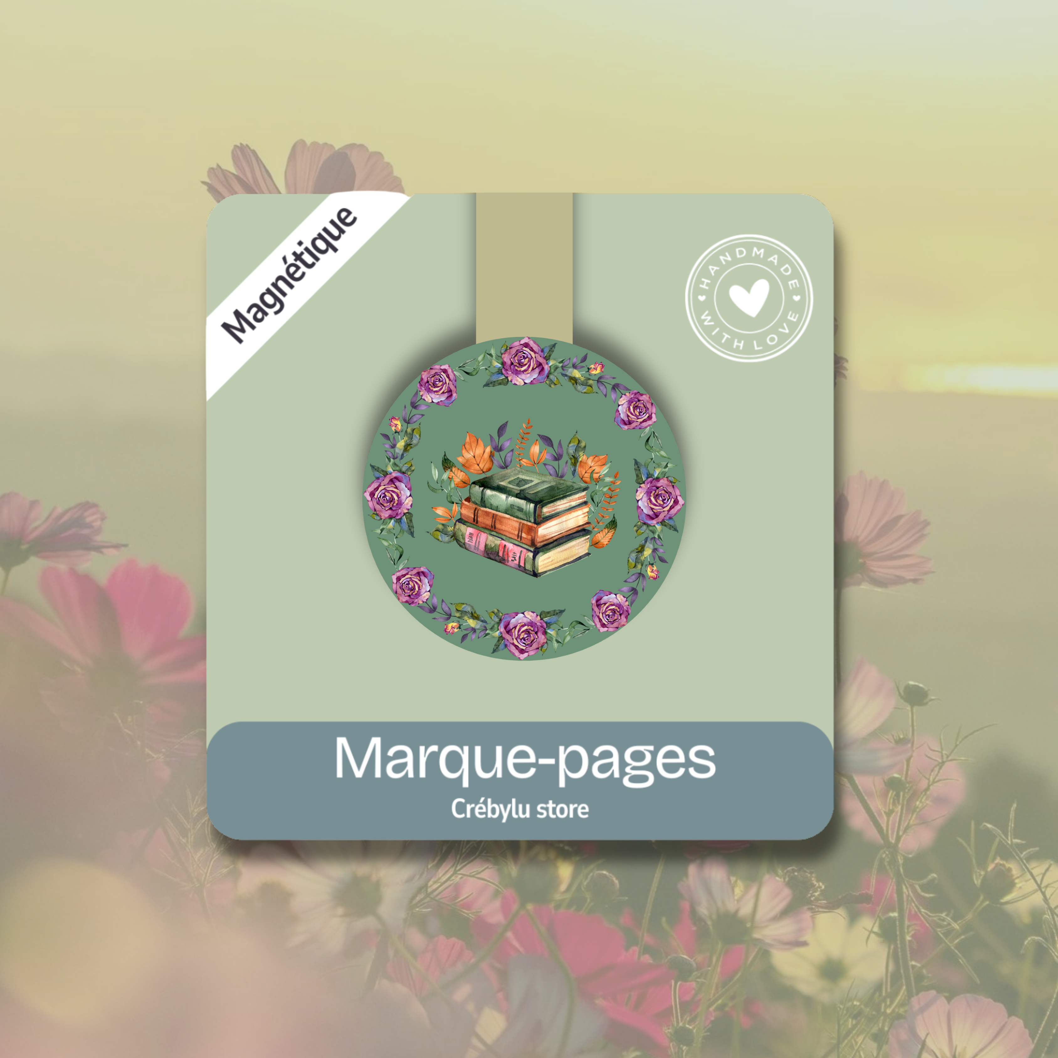 Garden of Pages — Marque-page Magnétique Fleurs & Livres