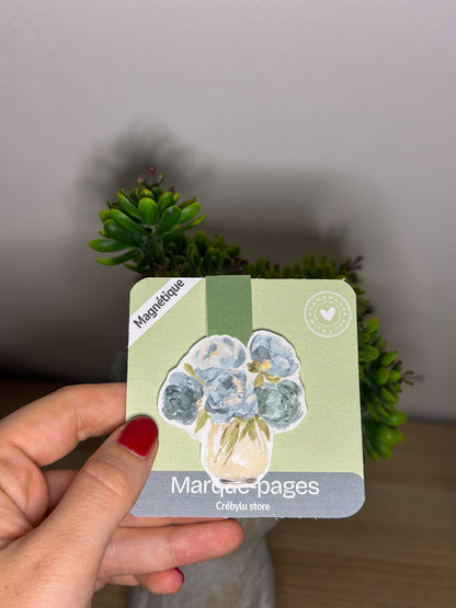 Quiet Bouquet - Marque-page Magnétique Fleurs Bleues