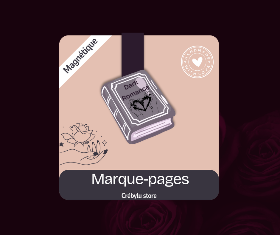 Marque-page magnétique Dark Book — papeterie artisanale dark romance handmade