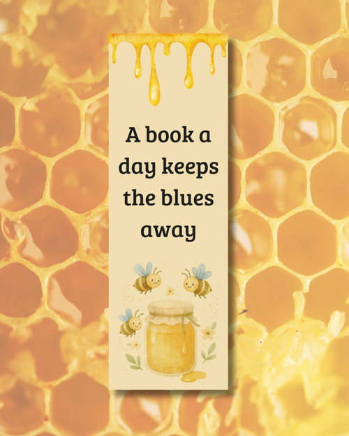 Marque-page classique A Book a Day — abeilles kawaii pot de miel miel qui coule Collection Honey Garden
