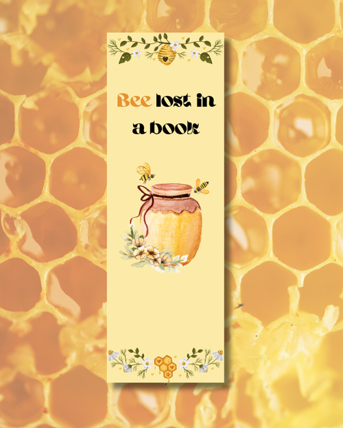 Marque-page classique Bee Lost in a Book — aquarelle pot de miel fleurs Collection Honey Garden CrébyluStore