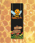 Marque-page classique Lire ou Manger — abeille balançoire panneaux directionnels Collection Honey Garden