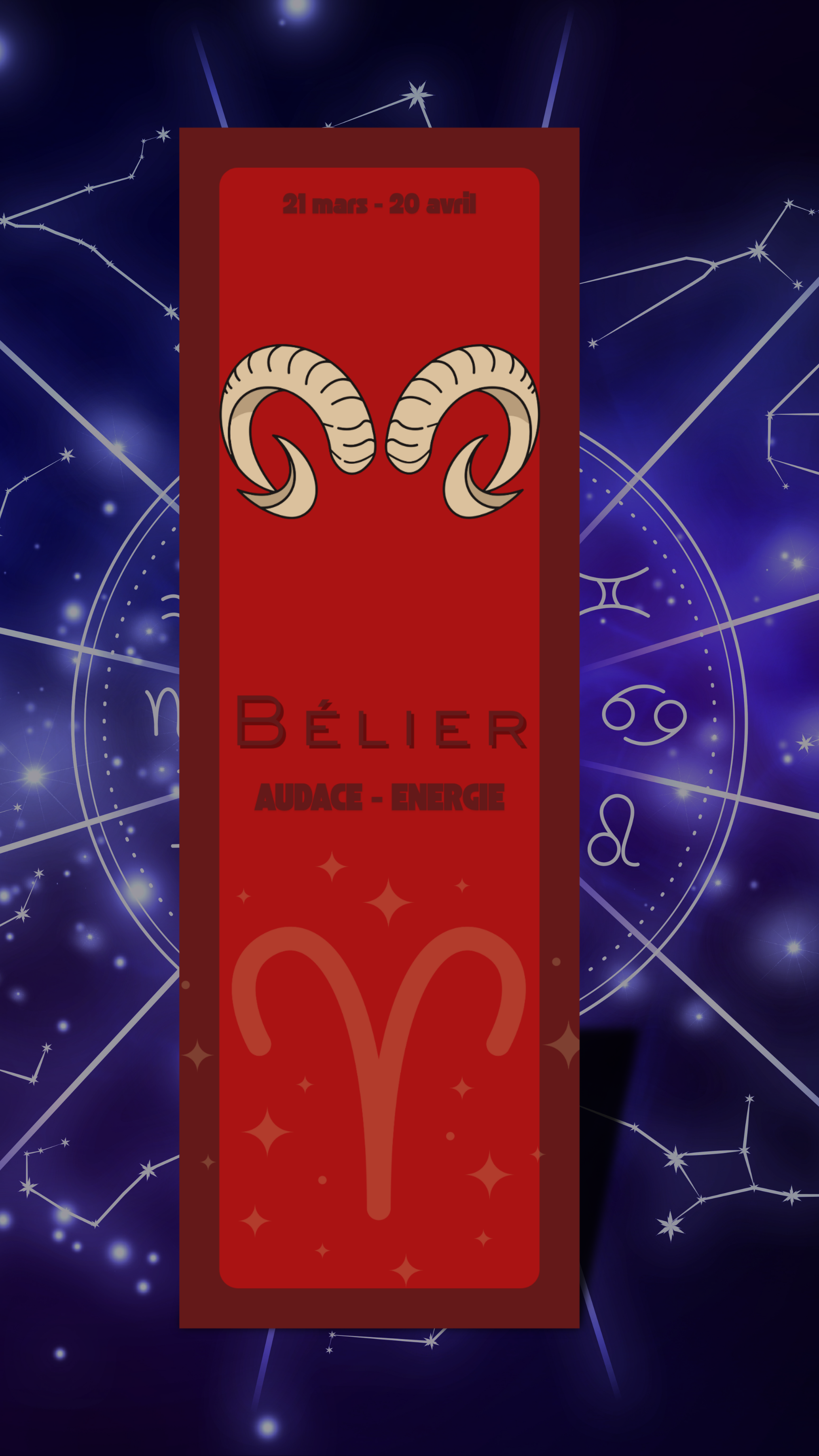 Bélier - Marque-pages classique astrologie