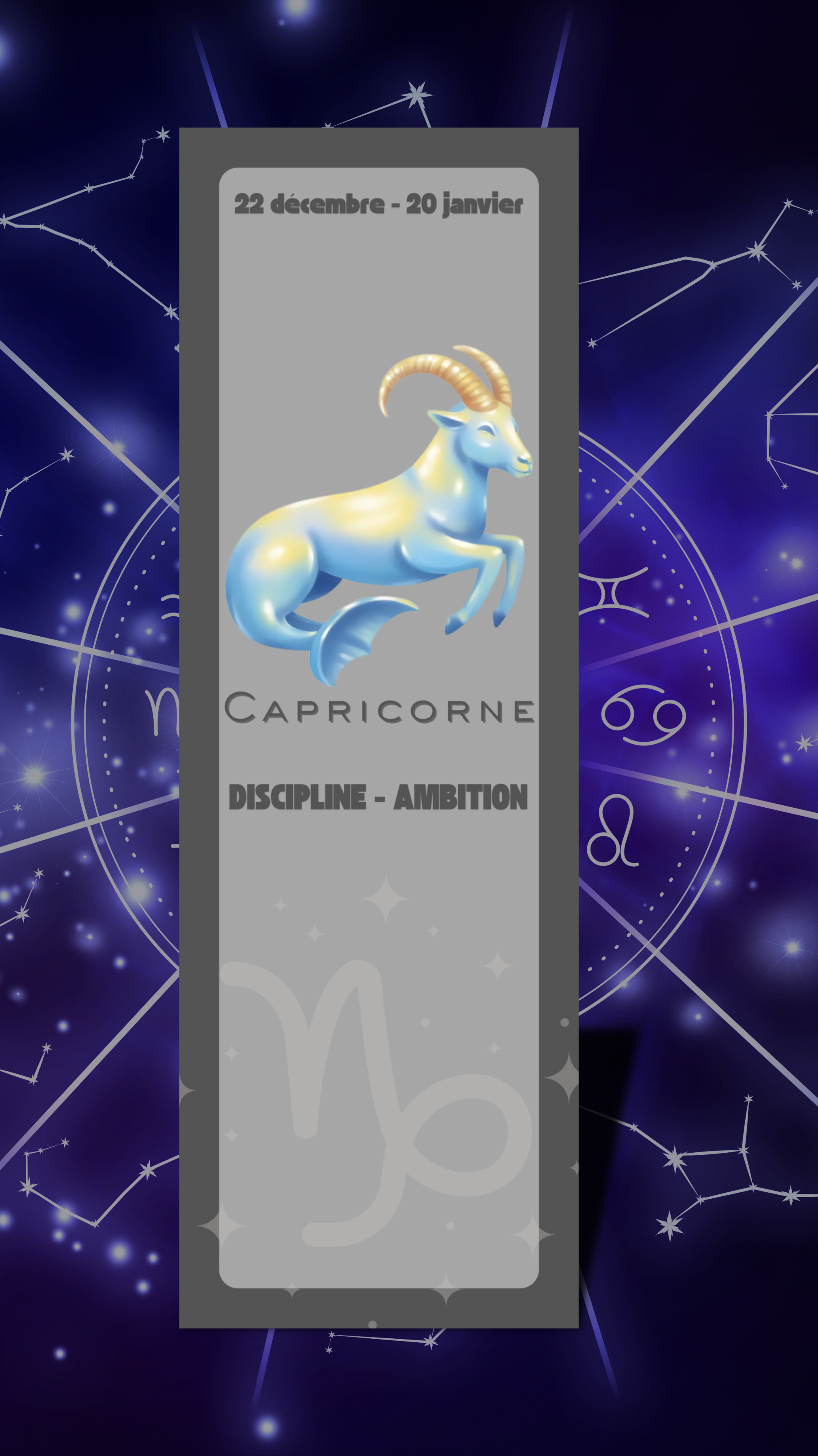 Capricorne - Marque-pages classique astrologie