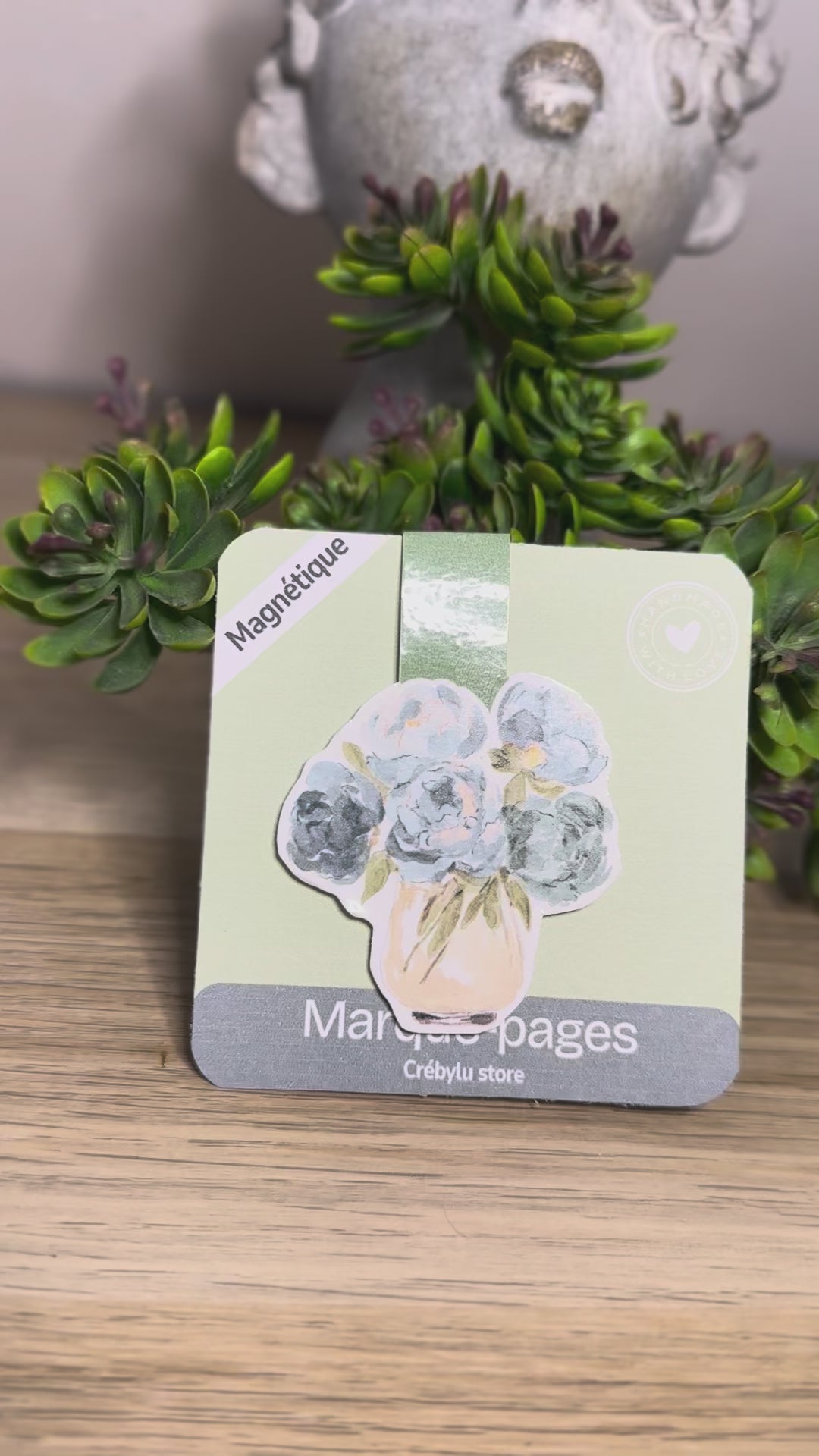 Quiet Bouquet — Marque-page Magnétique Fleurs Bleues