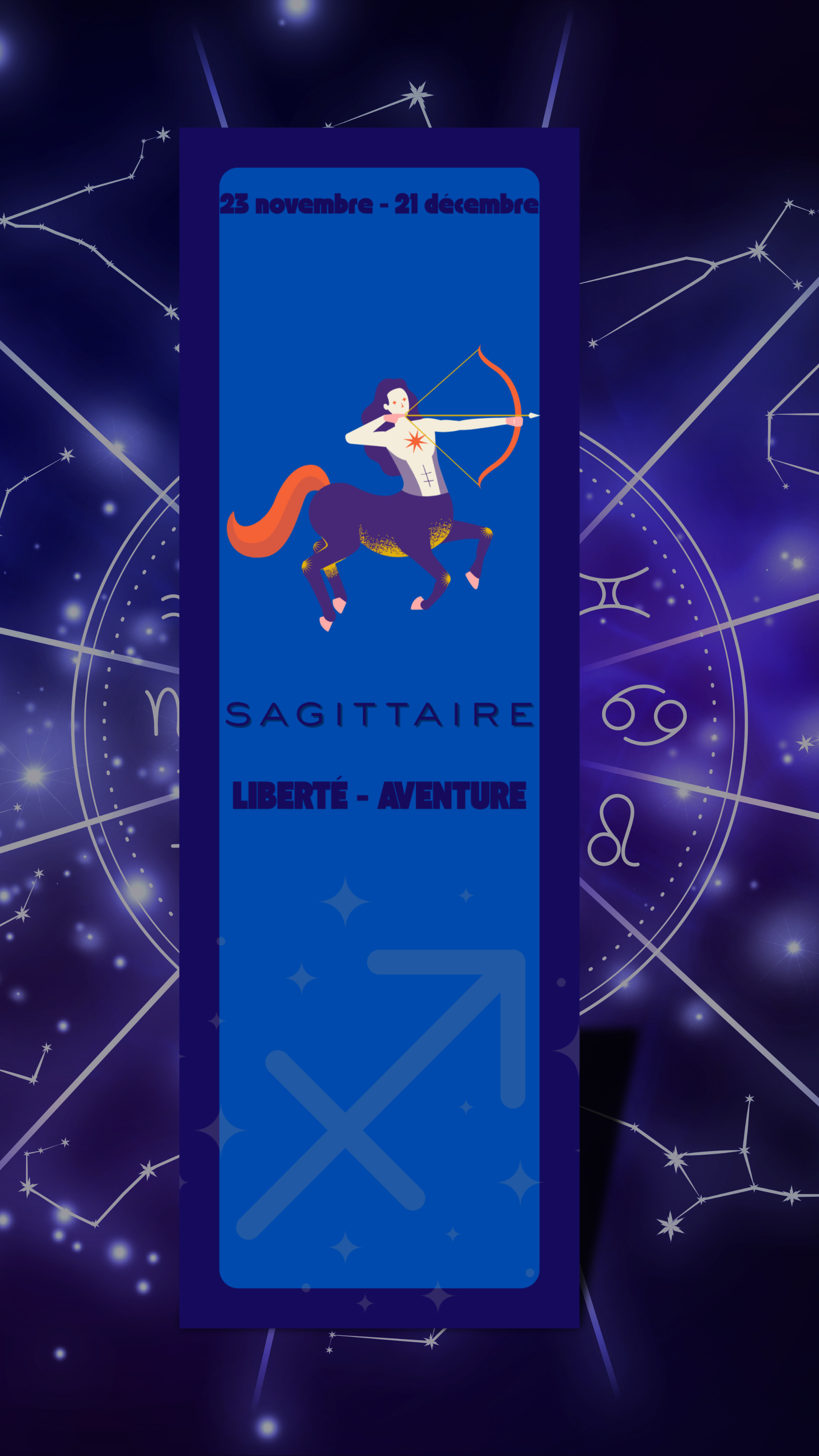 Sagittaire - Marque-pages classique astrologie