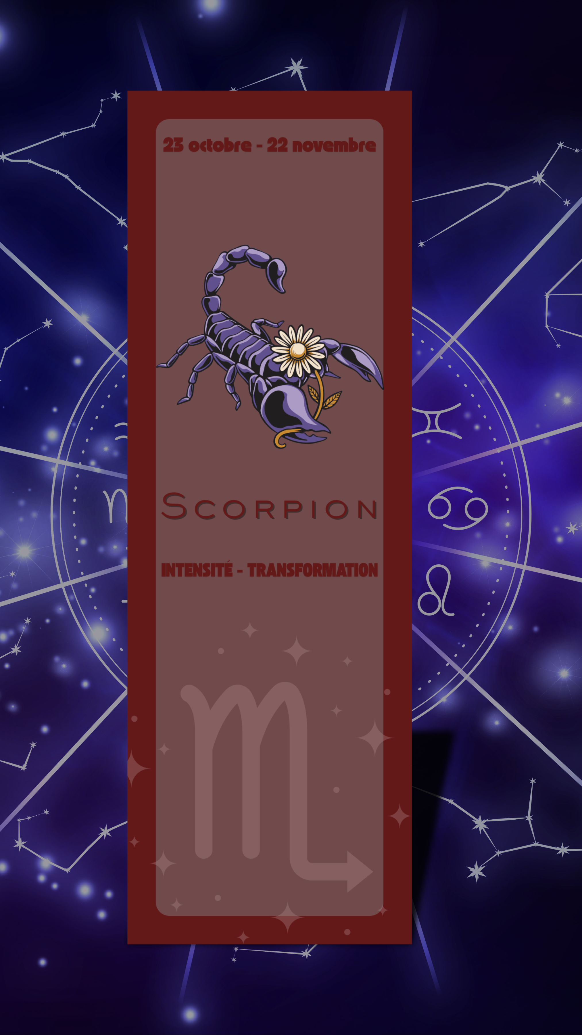 Scorpion - Marque-pages classique astrologie