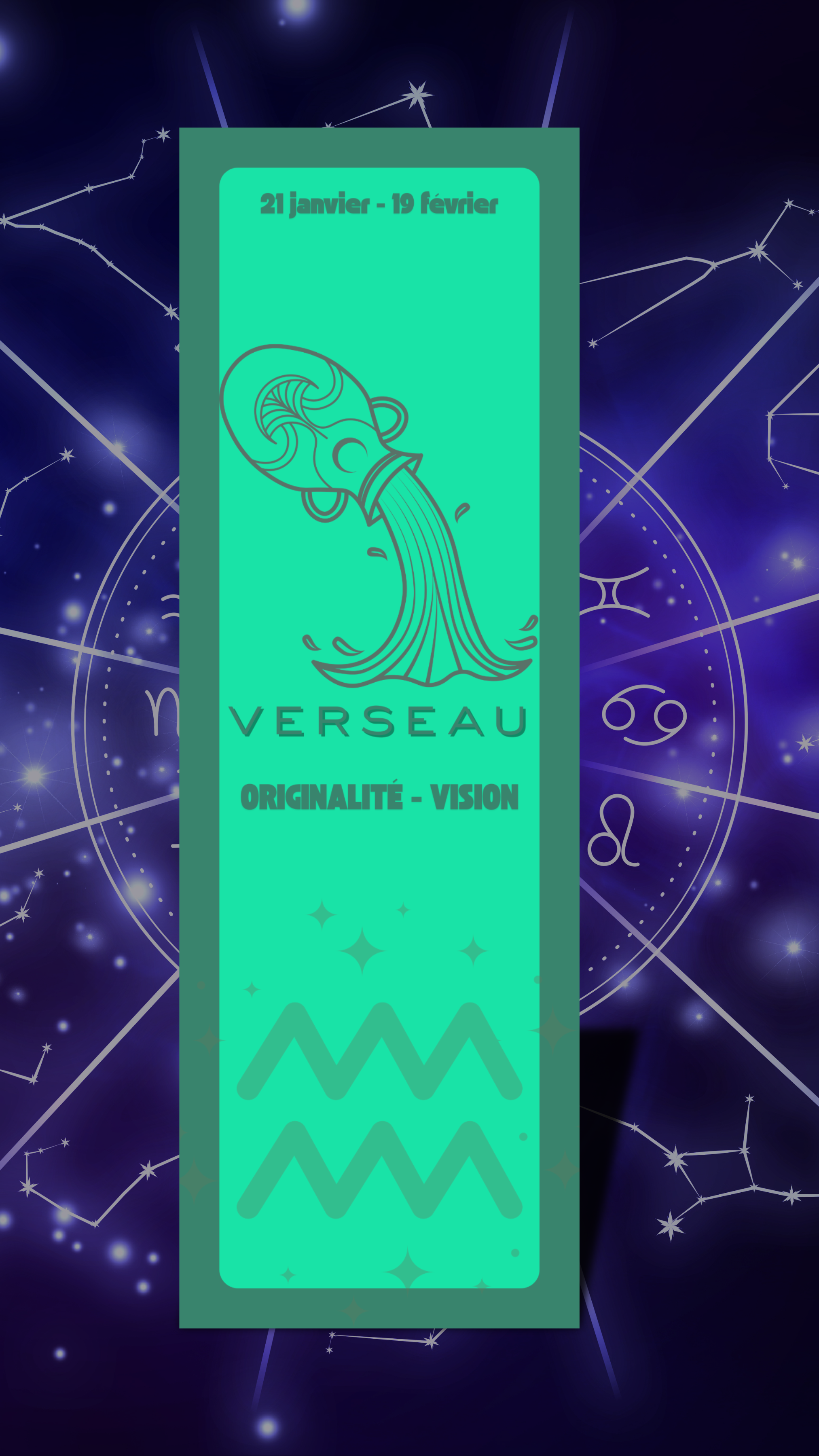 Verseau - Marque-pages classique astrologie