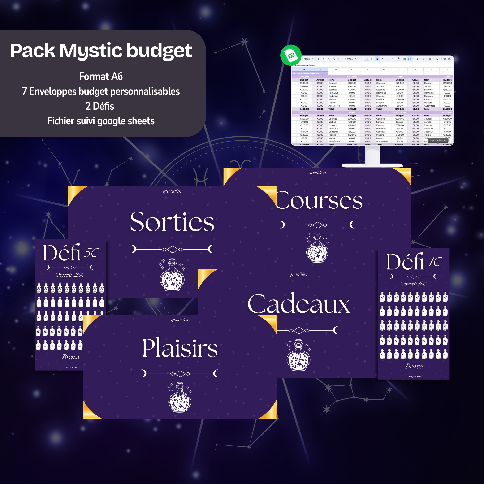 Pack Witchy budget - Enveloppes budget